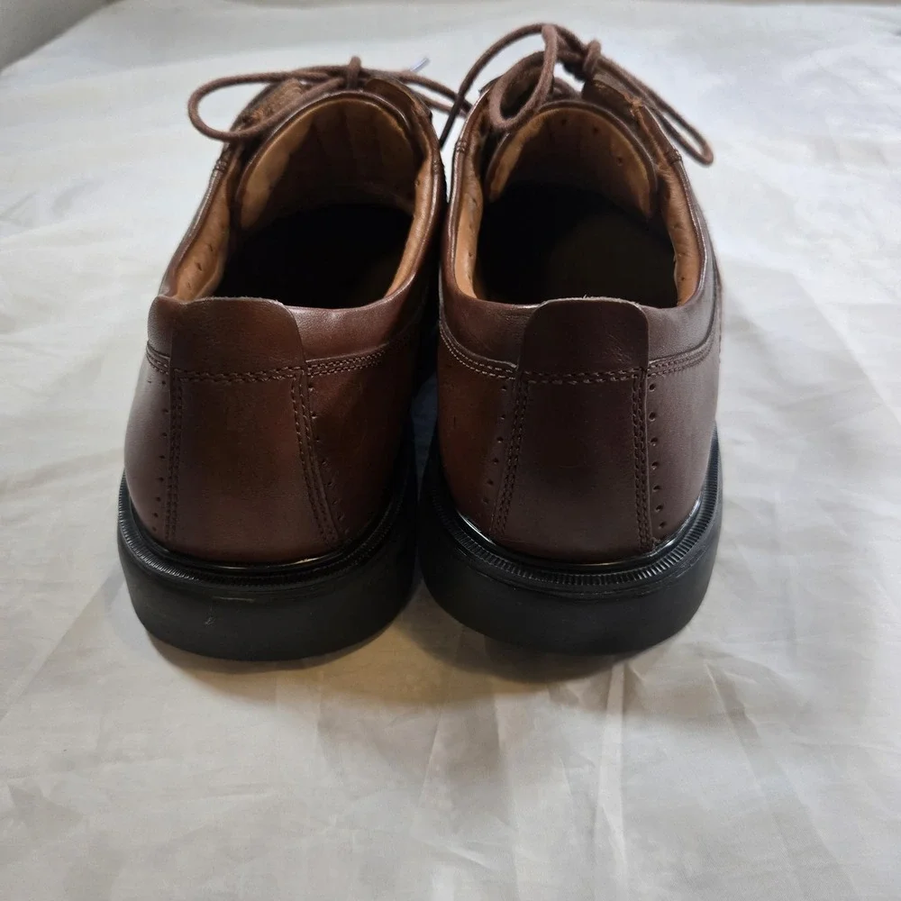 Clarks Unstructured Men's 12M Brown Leather Oxford Comfort Dress Shoes EU 46